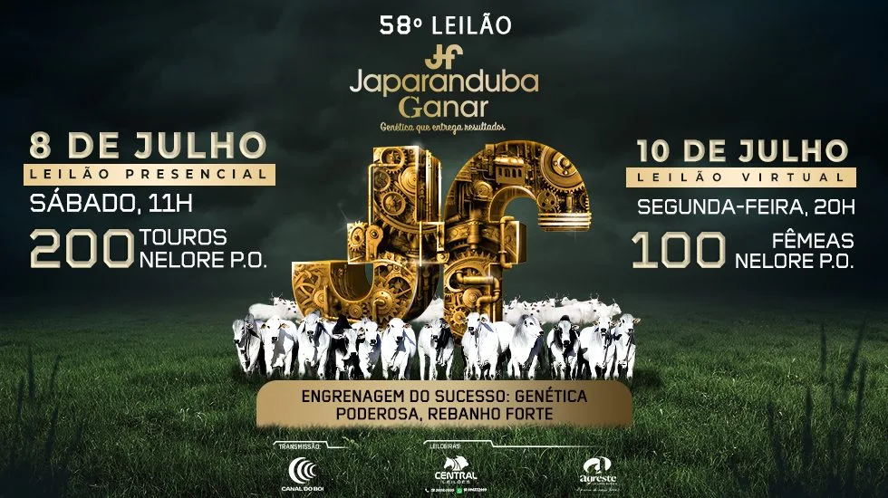 58° Leilão Japaranduba Ganar : Dias 8 e 10 de Julho 2023